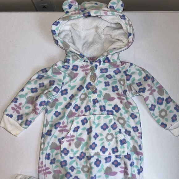 👕 9mcarters hooded flower fleece romper - Picture 2 of 2